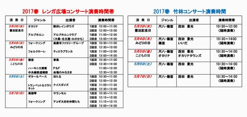 「2017春の公開」コンサートプログラム